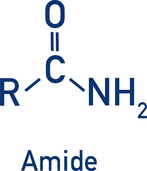 AQA A-Level Chemistry general structure of a primary amide showing the carbonyl attached to NH2