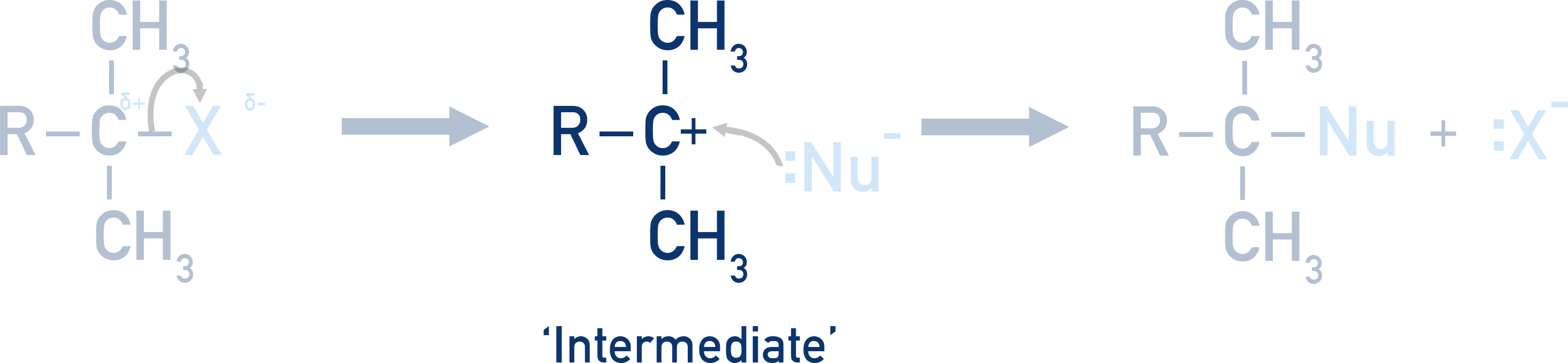 IB Chemistry example of a reaction intermediate that forms in one step and is consumed in a subsequent step.