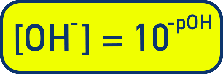 IB Chemistry formula showing calculation of hydroxide ion concentration from pOH.