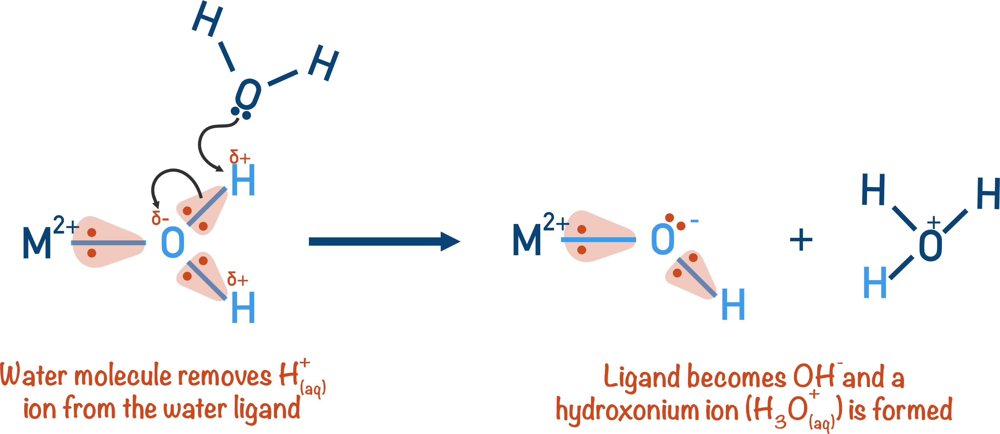 water removing proton from water ligand acid-base precipitation