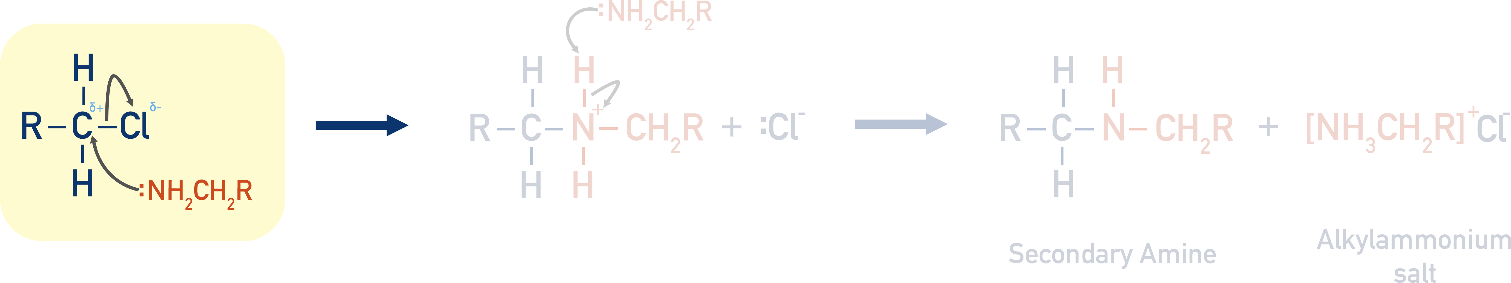 secondary amine mechanism from halogenoalkane and primary amine step 1