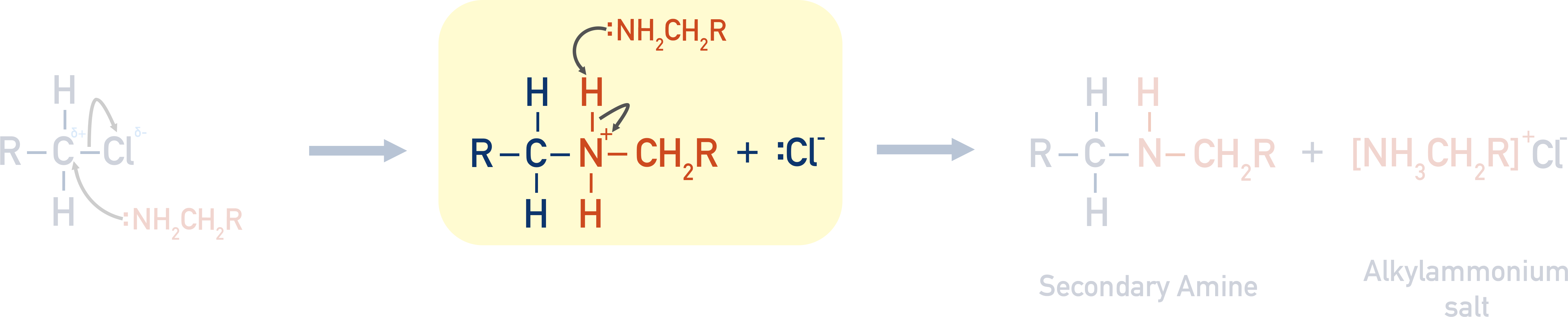 secondary amine mechanism from halogenoalkane and primary amine step 2