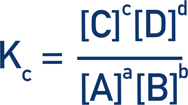 equilibrium constant Kc expression concentration of reactants a-level chemistry