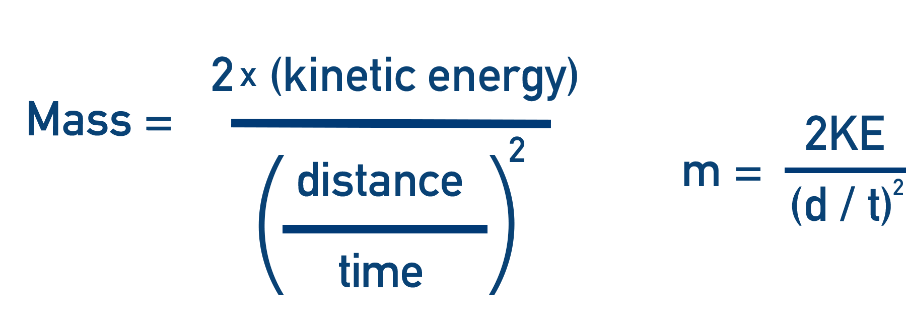 Mass equation for time of flight mass spectrometry