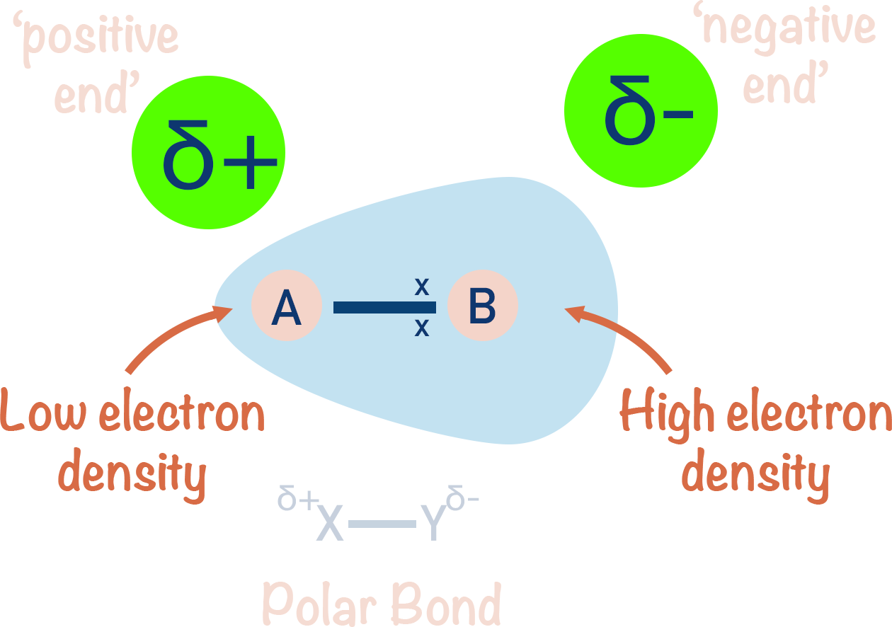 electronegativity polar bond partial negative positive charge