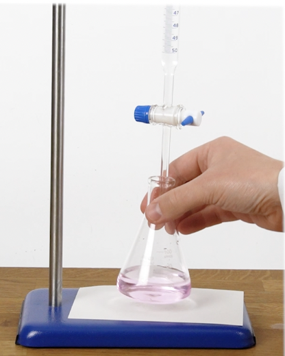 Chemistry apparatus during a tuition session