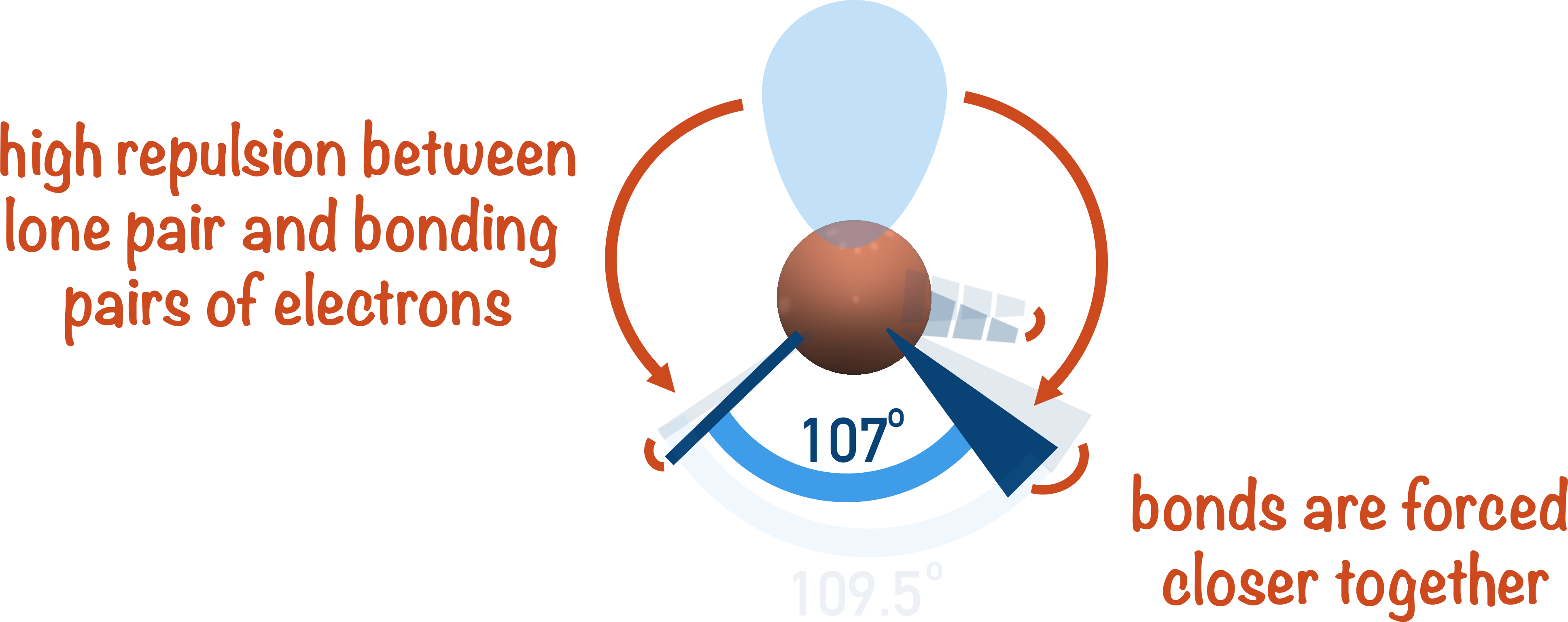 NCERT Class 11 Chemistry diagram showing how lone pairs affect bond angles
