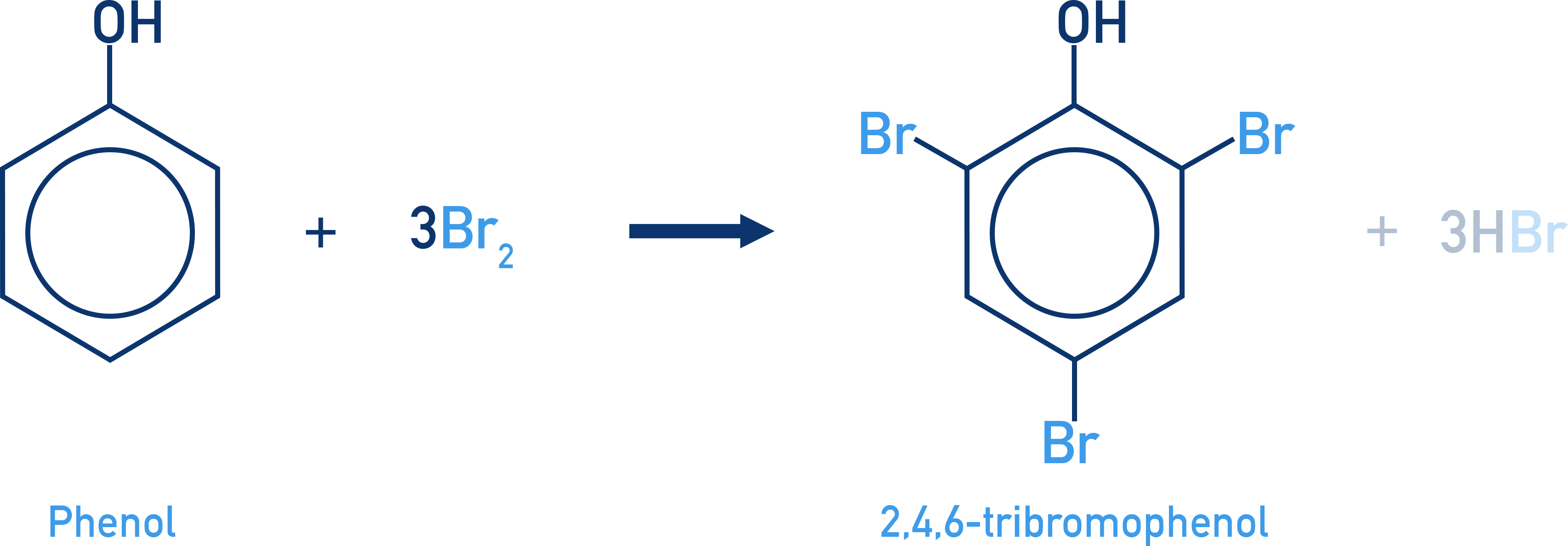 NCERT Class 12 Chemistry bromine water reaction with phenol yielding 2,4,6-tribromophenol as a white precipitate.