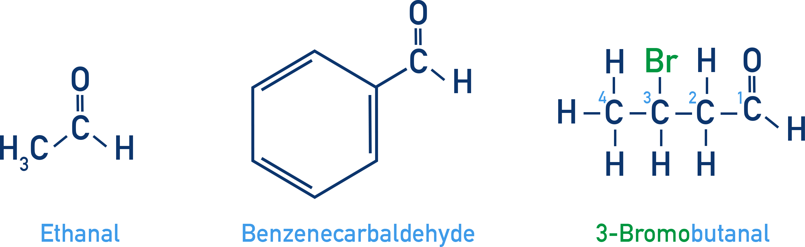 NCERT Class 12 Chemistry IUPAC naming of aldehydes showing numbering from the carbon of the CHO group.